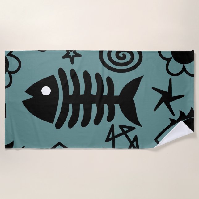 Toalha De Praia Combinação de arte (Frente)