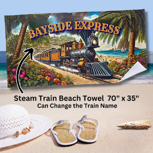 Toalha De Praia Comboio a vapor Bayside Express na praia