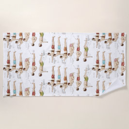 Toalha De Praia Como nadar nadadores do francês do vintage