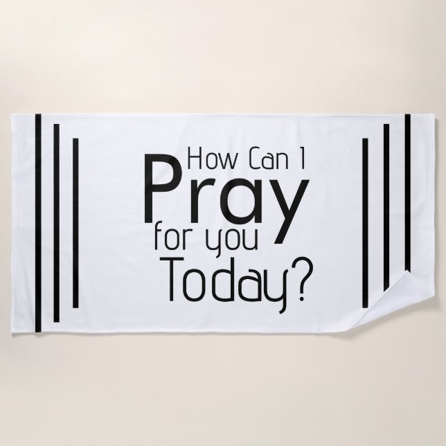 Toalha De Praia Como posso rezar por você hoje, Christian? (Frente)