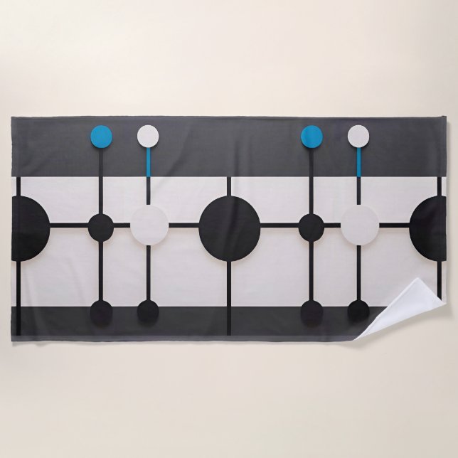 Toalha De Praia Composição Geométrica abstrato com Círculos (Frente)