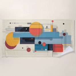 Toalha De Praia Composição Moderna de Arte Abstrata Geométrica