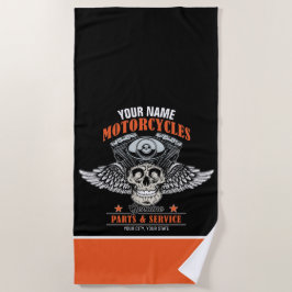 Toalha De Praia Compro de Motociclos Personalizados do Crânio Voad