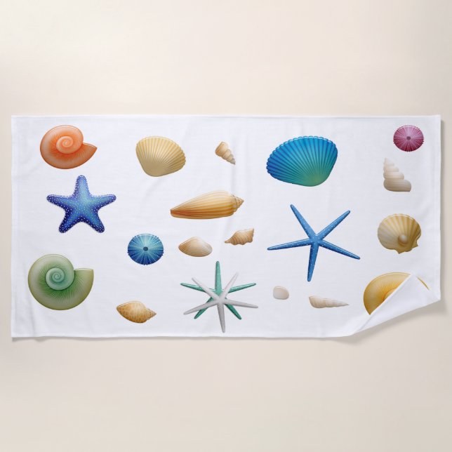 Toalha De Praia Conchas do Mar (Frente)