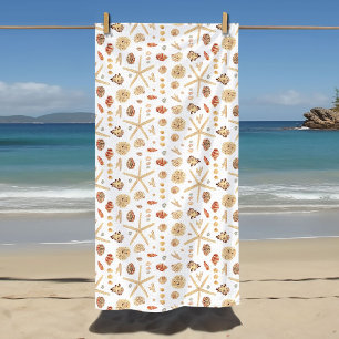 Toalha De Praia Conchas em Aquarela