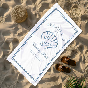 Toalha De Praia Conchas Marinhas e Sininhos de Casamento Fim de Se
