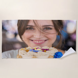 Toalha De Praia Concurso de Culinária da Feira Foto Personalizar