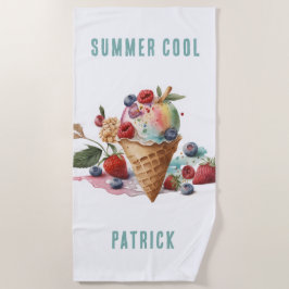 TOALHA DE PRAIA CONE DE SORVETE LEGAL, COLORIDO
