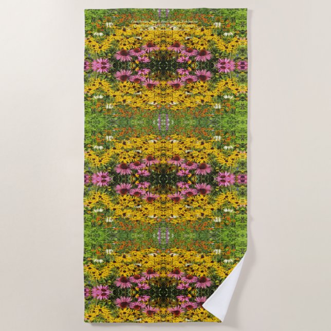 Toalha De Praia Coneflowers, Susans de olhos pretos, Echinacea (Frente)