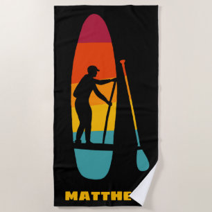 Toalha De Praia Conselho Paddle Paddle Paddle SUP Sunset Personali
