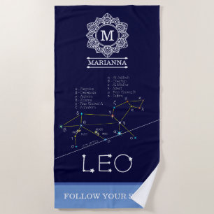 Toalha De Praia Constelação Zodiac Leo