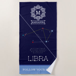 Toalha De Praia Constelação Zodiac Libra