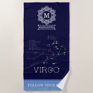 Toalha De Praia Constelação Zodiac Virgo