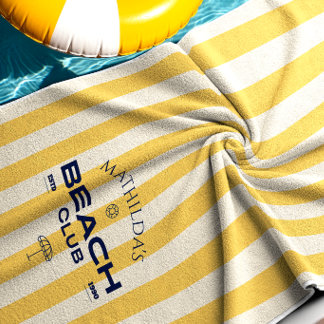 Toalha De Praia Convite de Aniversário do Preppy Beach Club