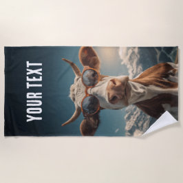 Toalha De Praia Cool Cow With Sunglasses