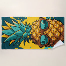 Toalha De Praia Cool Pineapple with Sunglasses – Summer Vibes