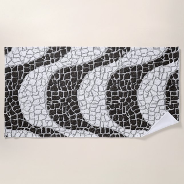 Toalha De Praia Copacabana Sidewalk Brazilian pattern (Frente)