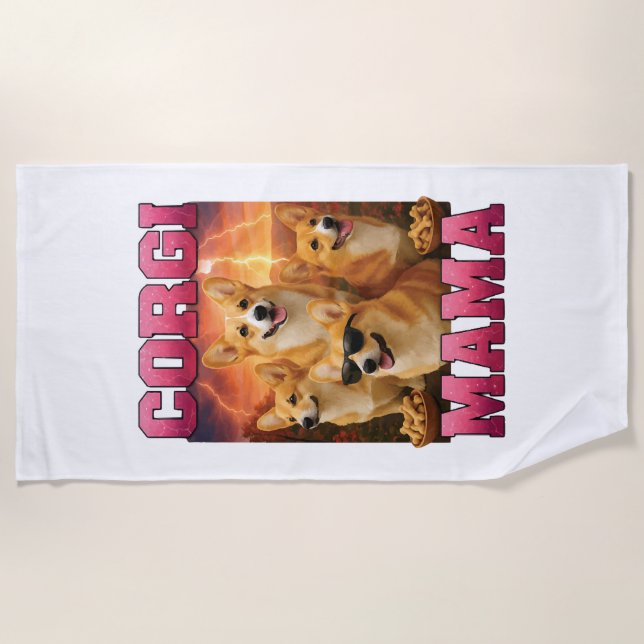 Toalha De Praia Cópia Corgi Cópia (Frente)