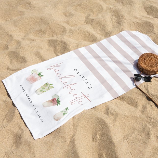 Toalha De Praia Coquetéis Tropicais Festa de Despedida de Solteira (Criador carregado)