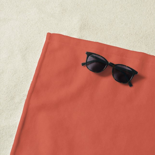 Toalha De Praia Cor Damask Vermelho Sólido  (In Situ)