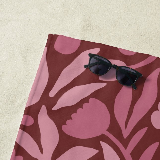 Toalha De Praia Cor do Negrito Grande Flor (In Situ)