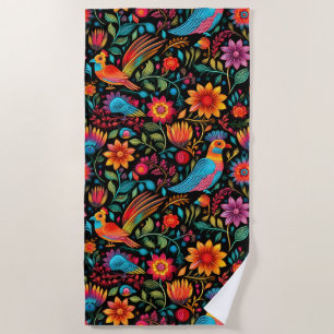Toalha De Praia cor floral mexicana
