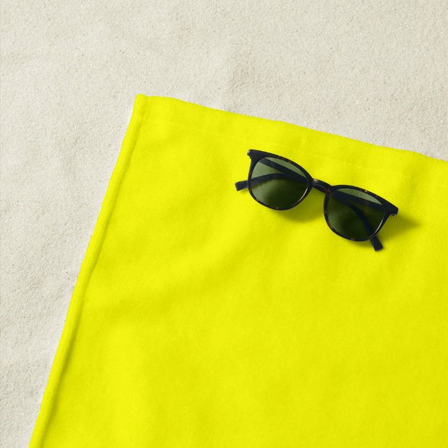 Toalha De Praia Cor Sólida Neon Amarelo (In Situ)
