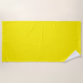 Toalha De Praia Cor Sólido Amarelo Canário