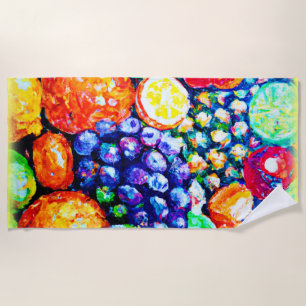 Toalha De Praia Cor Vibrante das Frutas. Comprar Agora