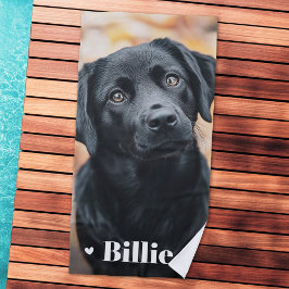 Toalha De Praia Corações de foto de um gato de estimação