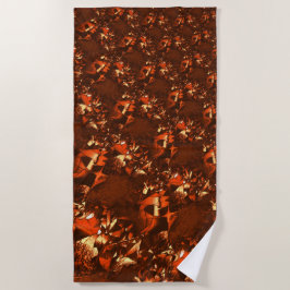 Toalha De Praia Coral brilhante e acastanhado