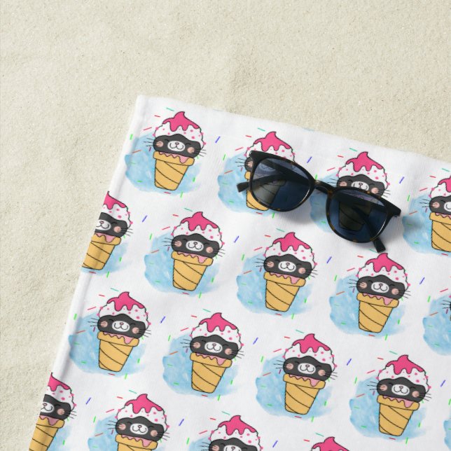 Toalha De Praia Cores d'água do cone de sorvete (In Situ)