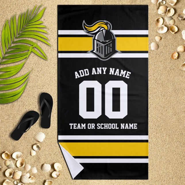 Toalha De Praia Cores de Equipe e Mascote Personalizado (Criador carregado)