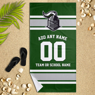 Toalha De Praia Cores de Equipe e Mascote Personalizado