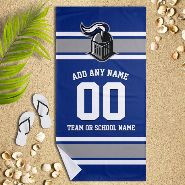 Toalha De Praia Cores de Equipe e Mascote Personalizado (Criador carregado)