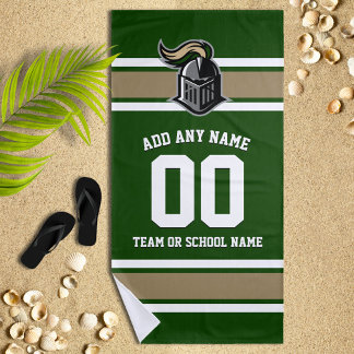 Toalha De Praia Cores de Equipe e Mascote Personalizado