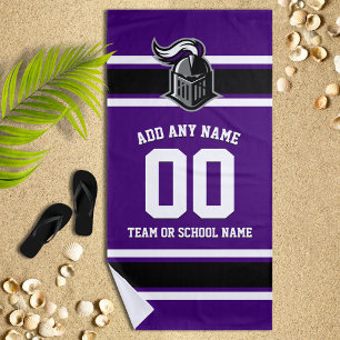 Toalha De Praia Cores de Equipe e Mascote Personalizado