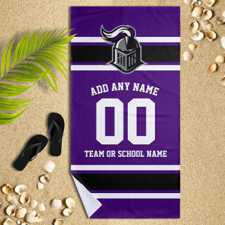 Toalha De Praia Cores de Equipe e Mascote Personalizado