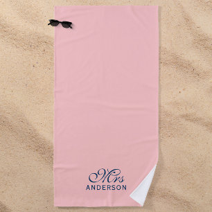 Toalha De Praia Cores Editáveis Personalizadas Elegante Rascunho S