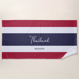 Toalha De Praia Cores Tailândia de nome personalizado