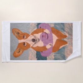 Toalha De Praia Corgi na Praia