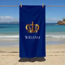 Coroa Dourada Real com Nome Azul Elegante