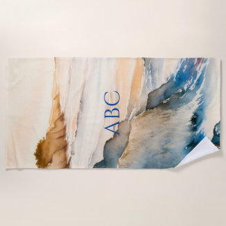 Toalha De Praia Costeira Pacífica Zen de Aquarela