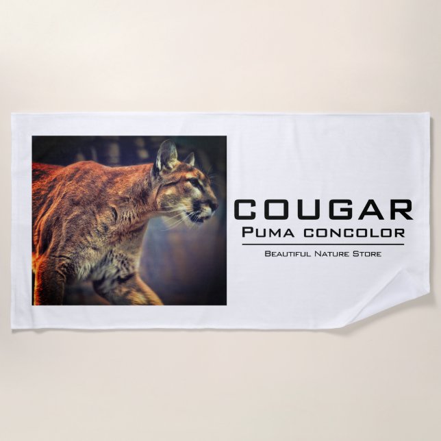 Toalha De Praia COUGAR：Beach Towel (Frente)