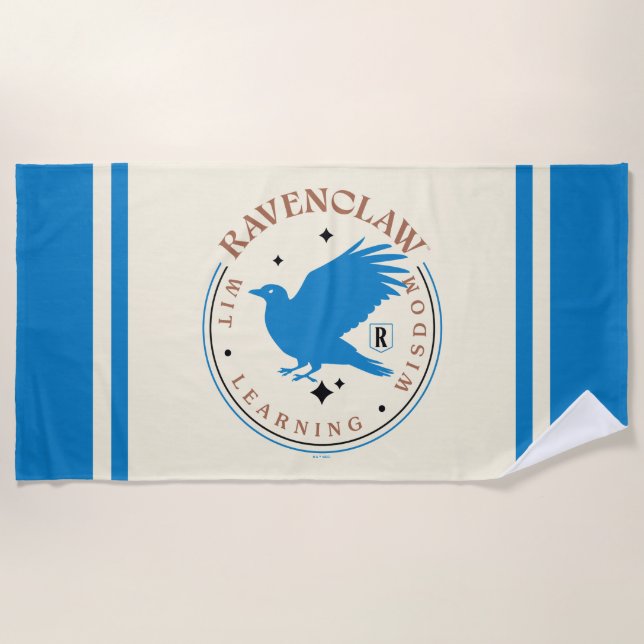 Toalha De Praia CRACHÁ de Orgulho da Casa Azul RAVENCLAW™ (Frente)
