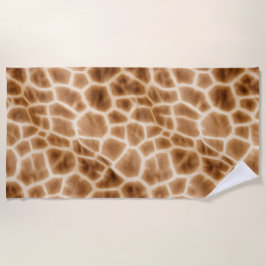 Toalha De Praia Cream Brown Giraffe Animal Print