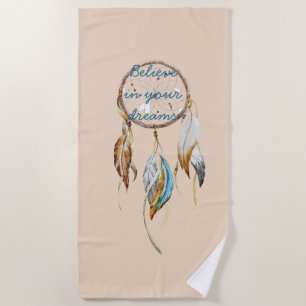 Toalha De Praia Cream Brown Turquoise Drecher