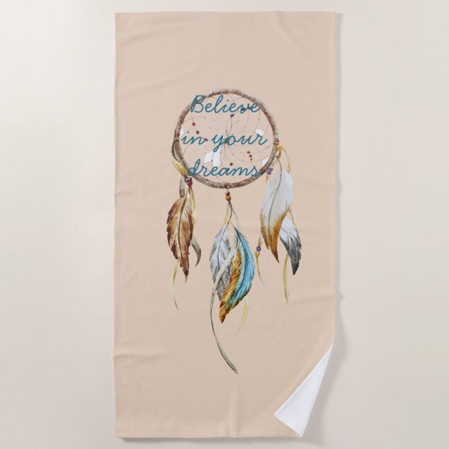 Toalha De Praia Cream Brown Turquoise Drecher (Frente)