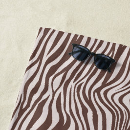 Toalha De Praia Cream Brown Zebra Print