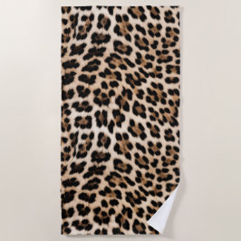 Toalha De Praia Creamy Brown Black Leopardo
